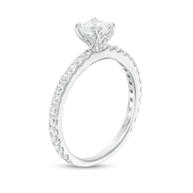 1 CT. T.W. Certified Diamond Engagement Ring in 14K White Gold (I/I1)