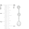 Thumbnail Image 1 of 1/3 CT. T.W. Diamond Frame Triple Drop Earrings in 10K White Gold