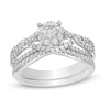 Thumbnail Image 0 of 3/4 CT. T.W. Composite Diamond Twist Shank Bridal Set in 10K White Gold