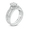 Thumbnail Image 1 of 3/4 CT. T.W. Composite Diamond Twist Shank Bridal Set in 10K White Gold